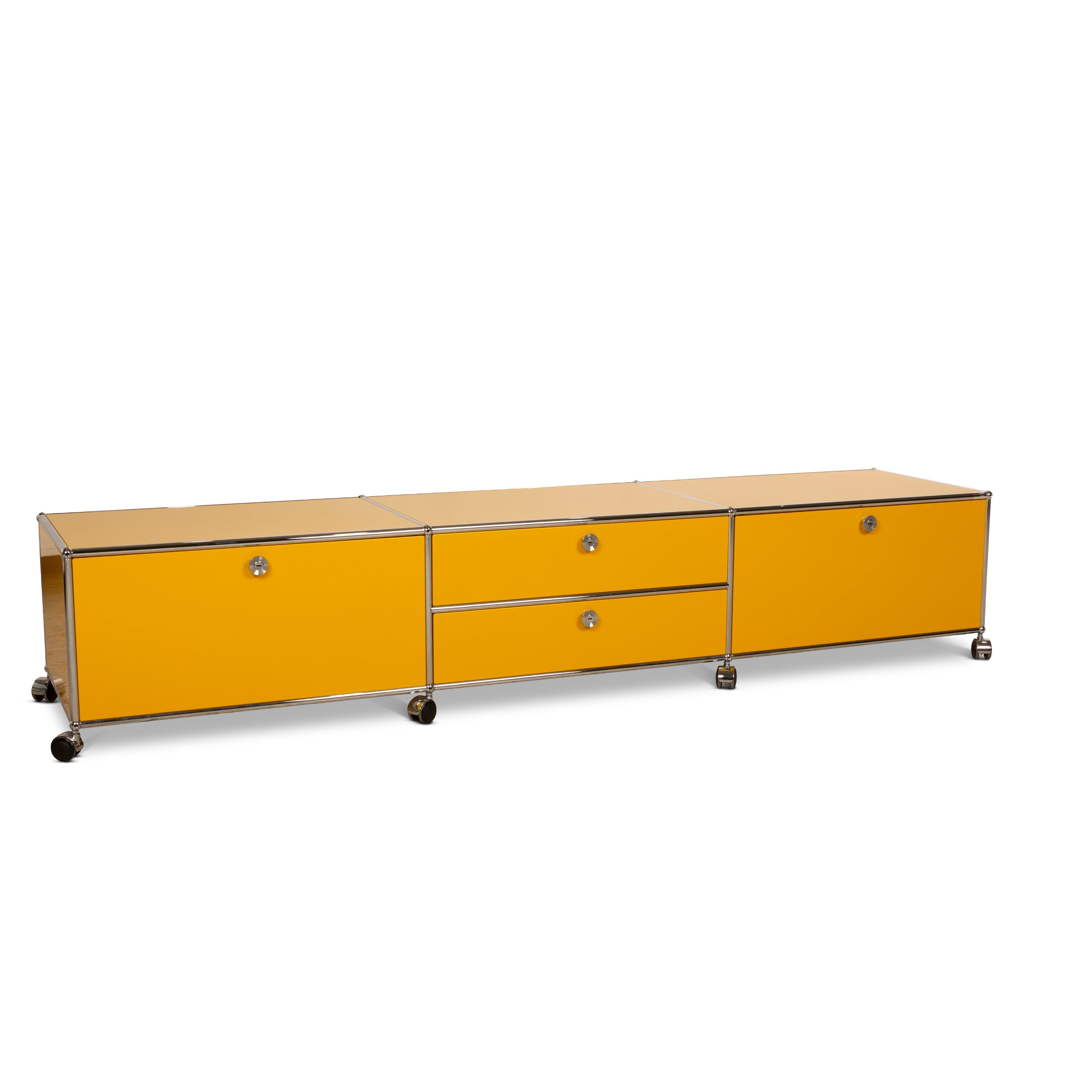 USM Haller 750×350mm punching panel イエロー USM Haller Sideboard L with 2 Drop-down Doors, Lower Tier