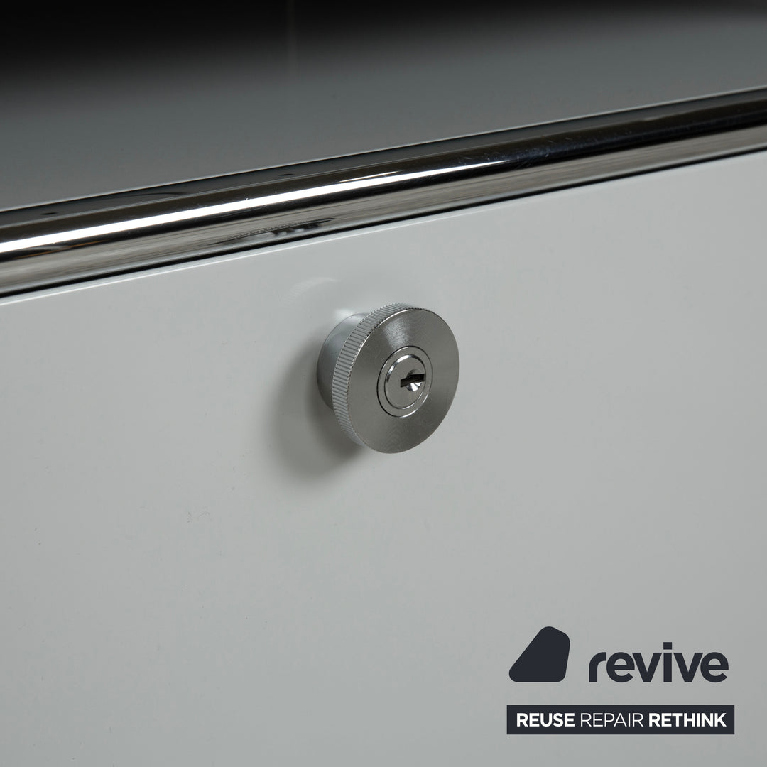 USM Haller Metall Sideboard Hellgrau Hellblau Reinweiß Schublade Ausziehfach