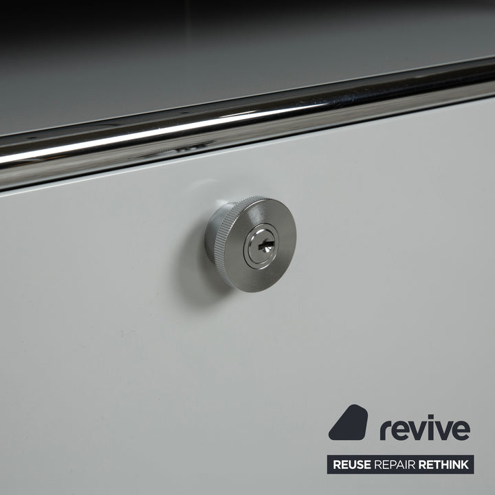 USM Haller Metall Sideboard Hellgrau Hellblau Reinweiß Schublade Ausziehfach