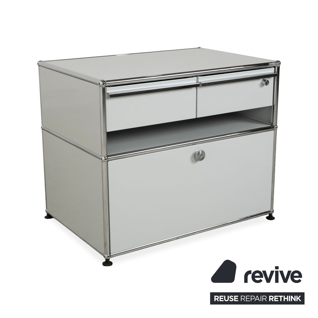 USM Haller Metall Sideboard Hellgrau Hellblau Reinweiß Schublade Ausziehfach