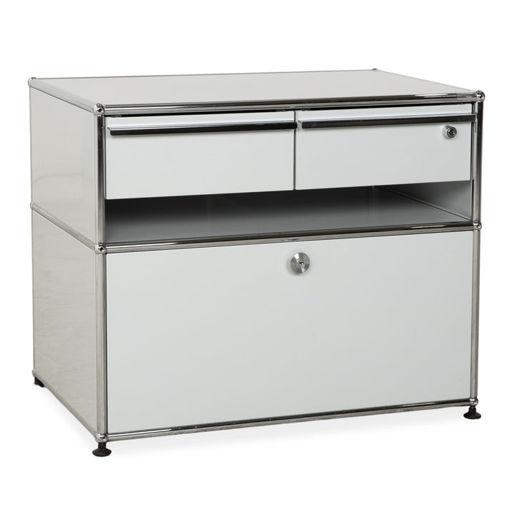 USM Haller Metall Sideboard Hellgrau Hellblau Reinweiß Schublade Ausziehfach