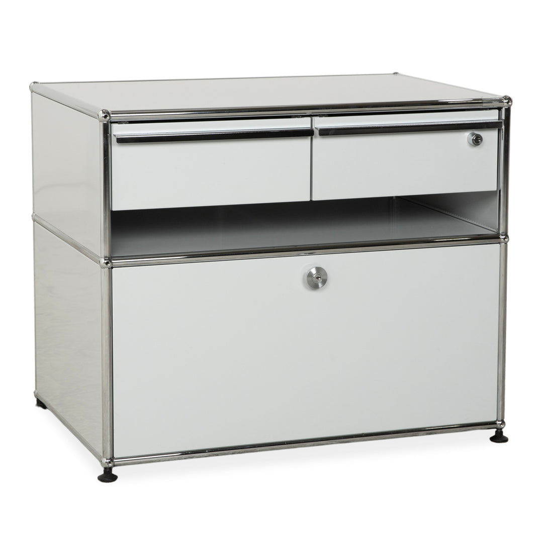 USM Haller Metall Sideboard Hellgrau Hellblau Reinweiß Schublade Ausziehfach