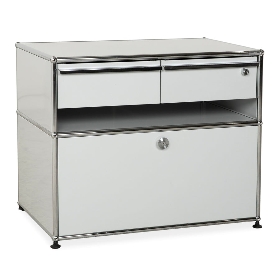 USM Haller Metall Sideboard Hellgrau Hellblau Reinweiß Schublade Ausziehfach