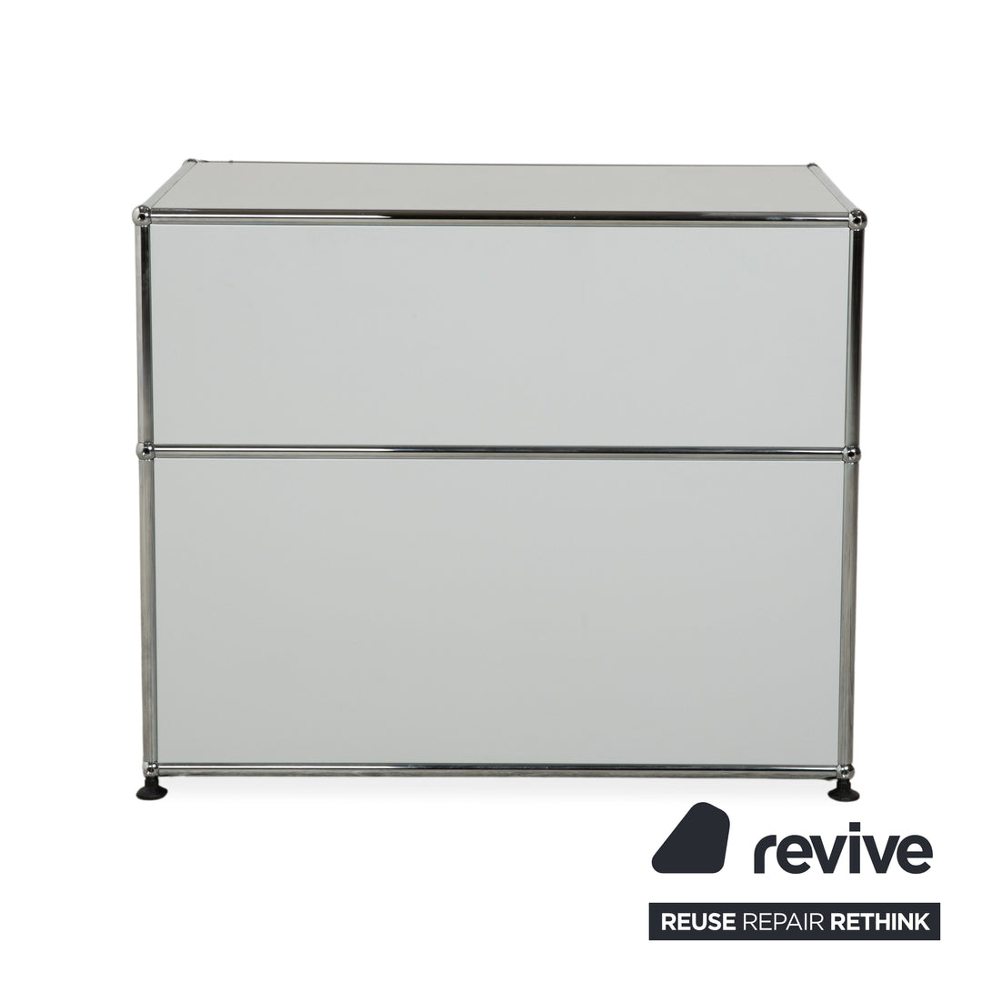 Buffet USM Haller en métal gris clair bleu clair blanc pur avec tiroirs coulissants