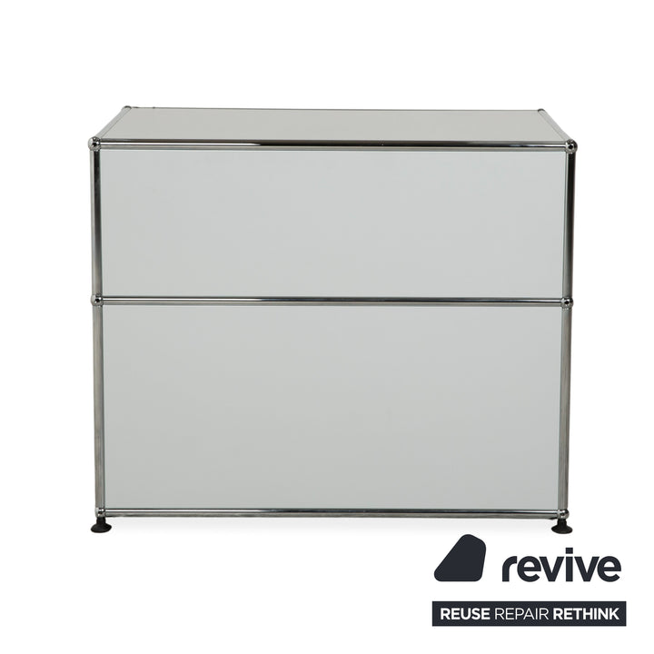 Buffet USM Haller en métal gris clair bleu clair blanc pur avec tiroirs coulissants