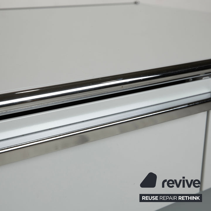 USM Haller Metall Sideboard Hellgrau Hellblau Reinweiß Schublade Ausziehfach