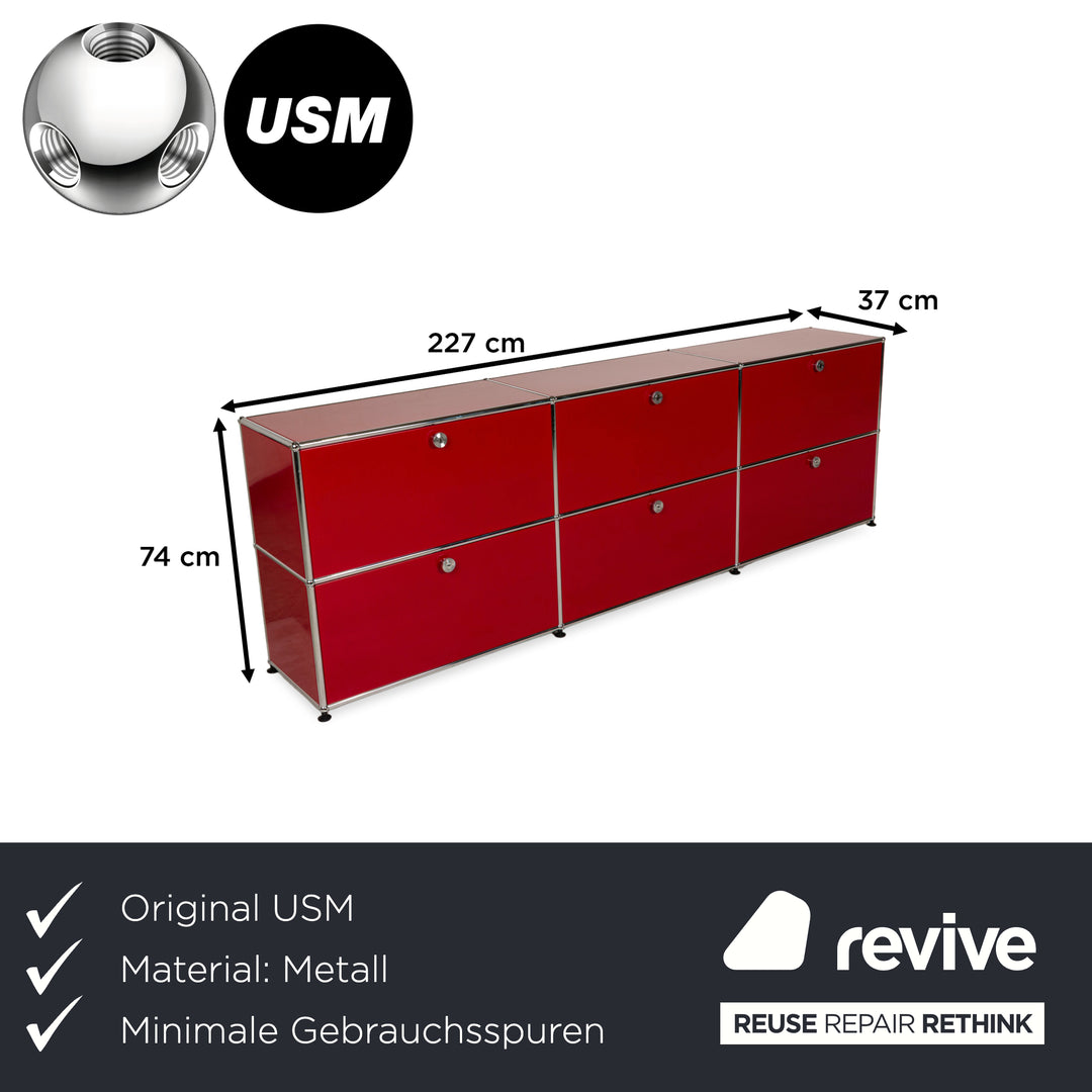 Buffet USM Haller en métal rouge