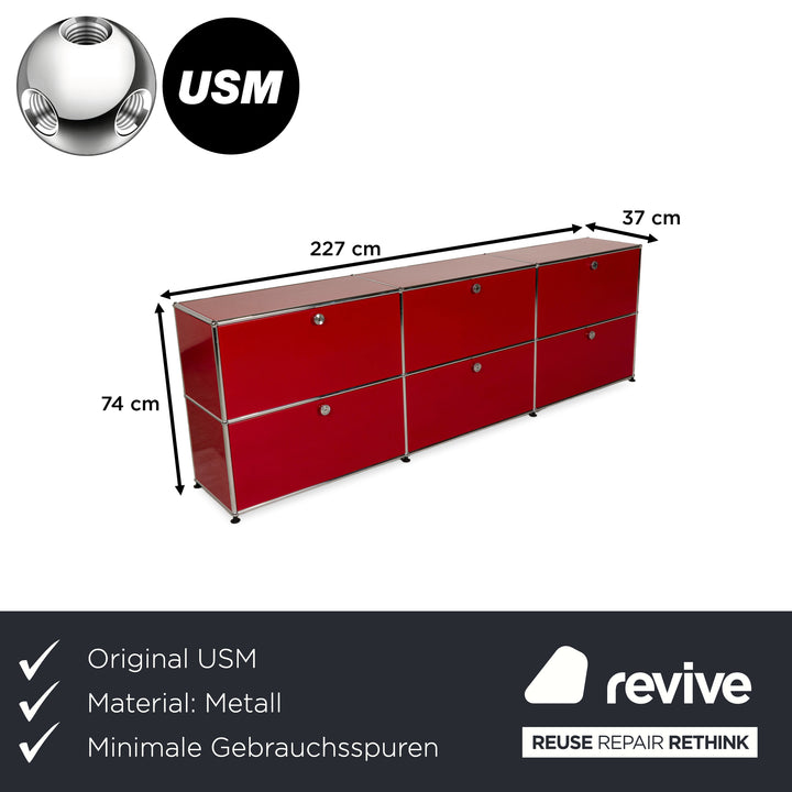 Buffet USM Haller en métal rouge