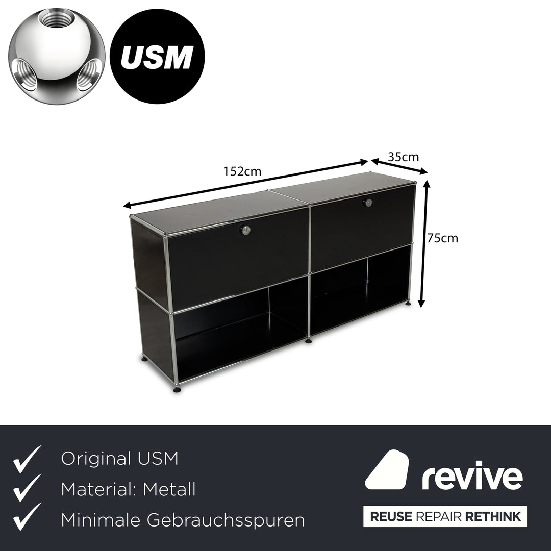 USM Haller Metall Sideboard Schwarz