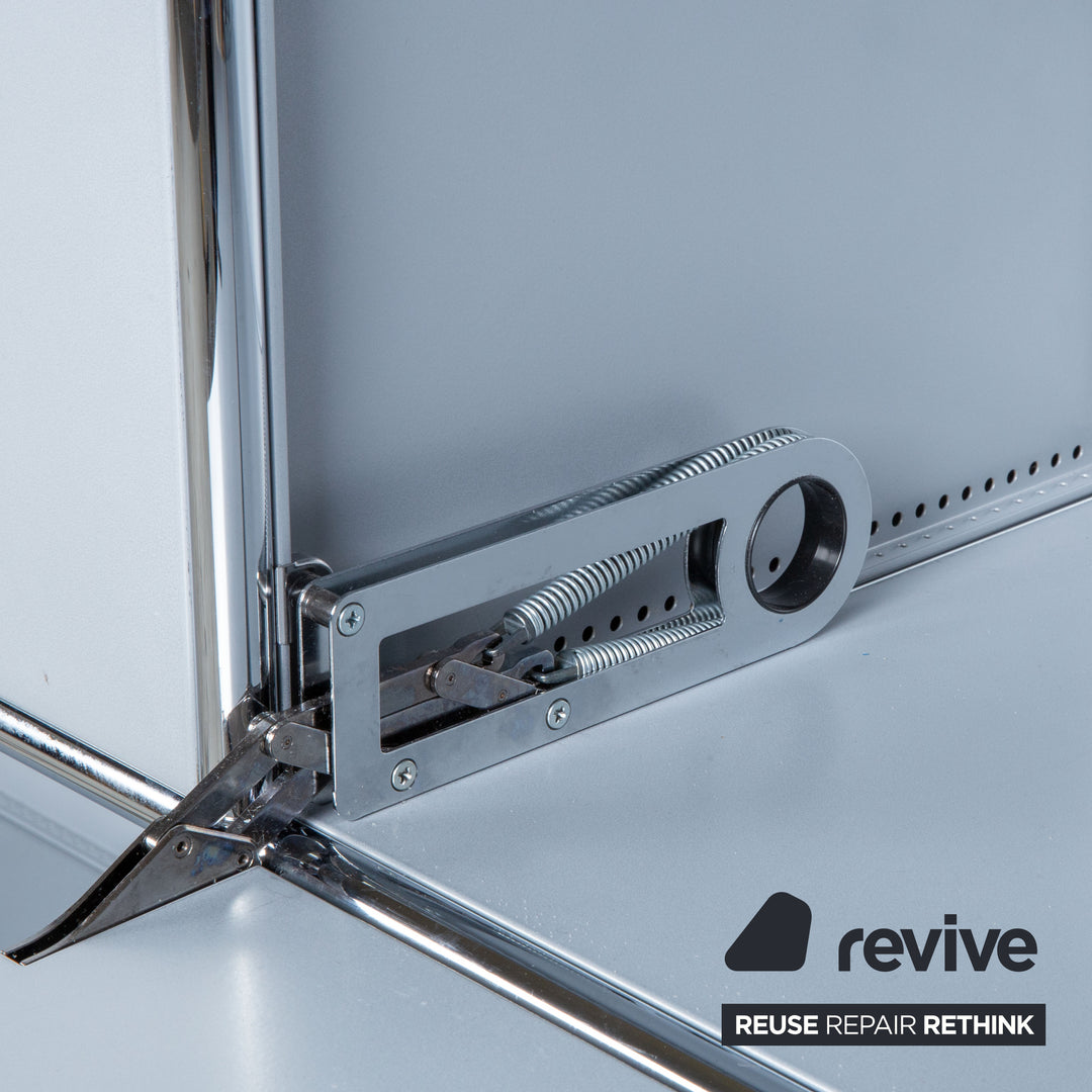 USM Haller Metall Sideboard Silber Grau Lichtgrau Klapptüren 9 Elemente à 75 x 35 cm