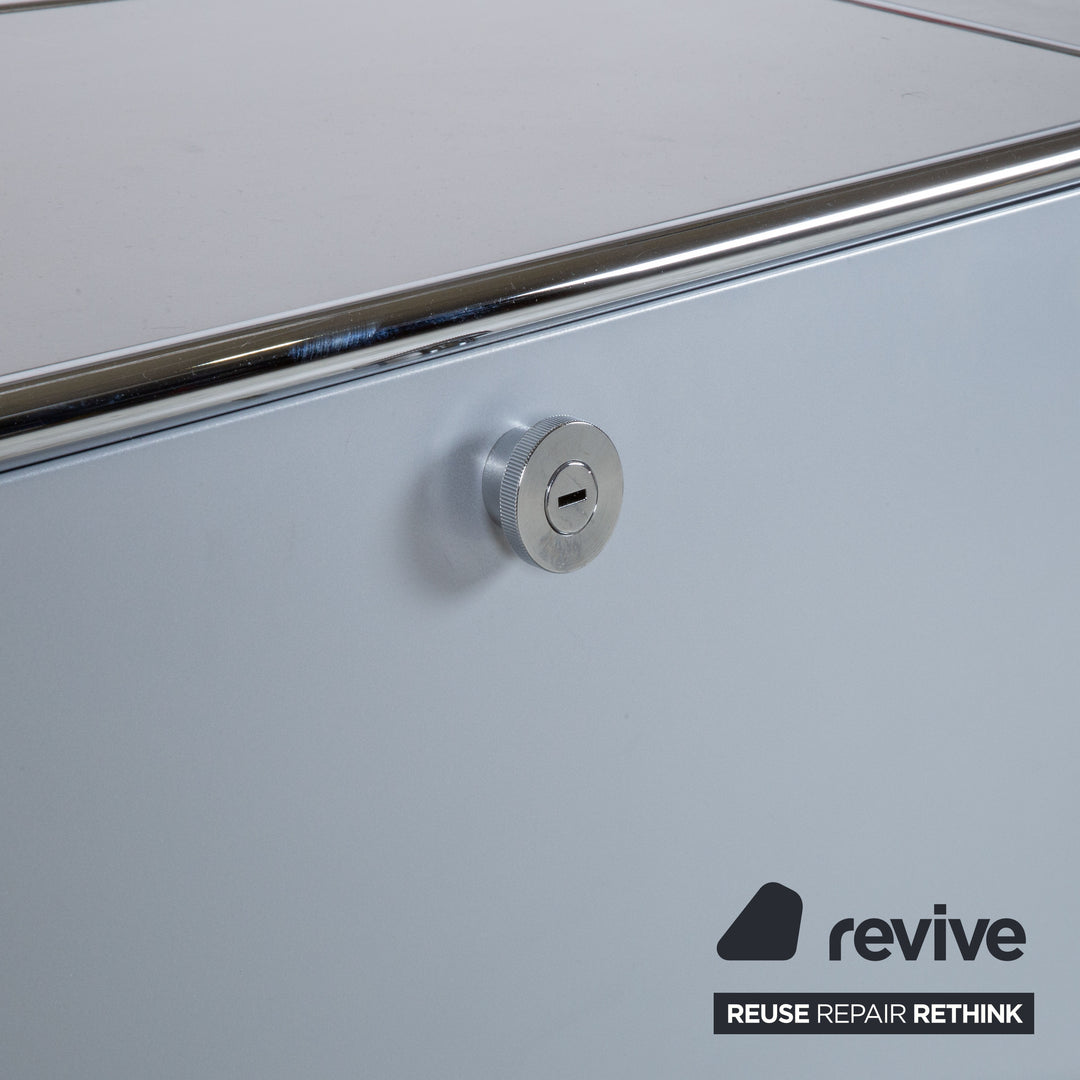 USM Haller Metall Sideboard Silber Grau Lichtgrau Klapptüren 9 Elemente à 75 x 35 cm