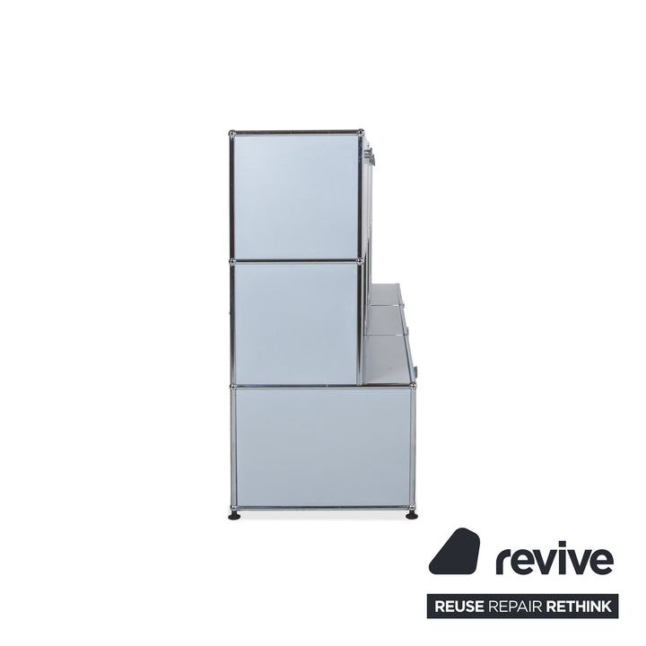 USM Haller Metall Sideboard Silber Grau Lichtgrau Klapptüren 9 Elemente à 75 x 35 cm