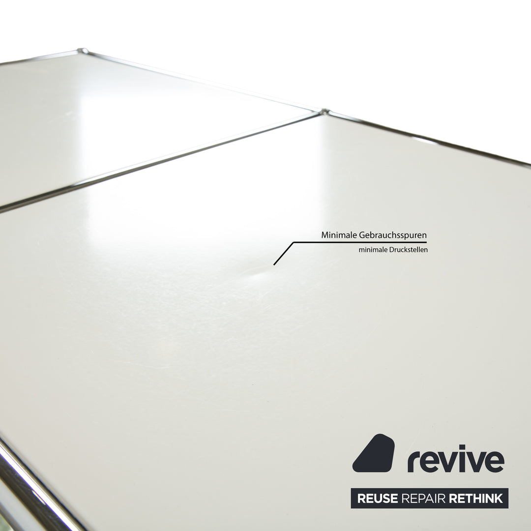 USM Haller Metal Sideboard Silver Castors Glass Lowboard