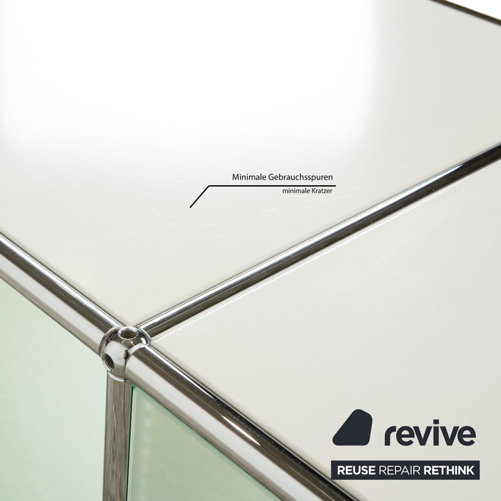 USM Haller Metal Sideboard Silver Castors Glass Lowboard