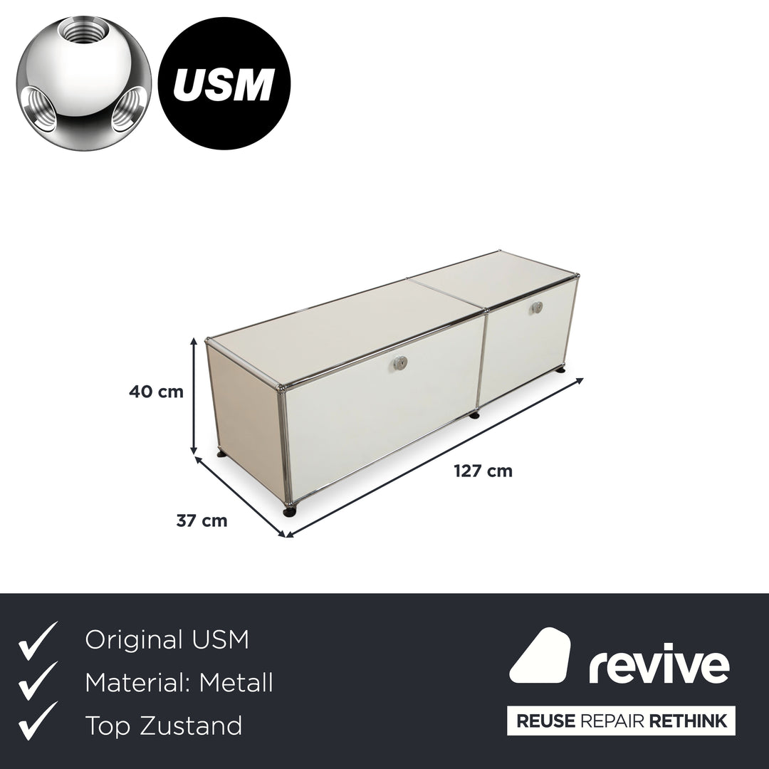Metalowy sideboard USM Haller, biały