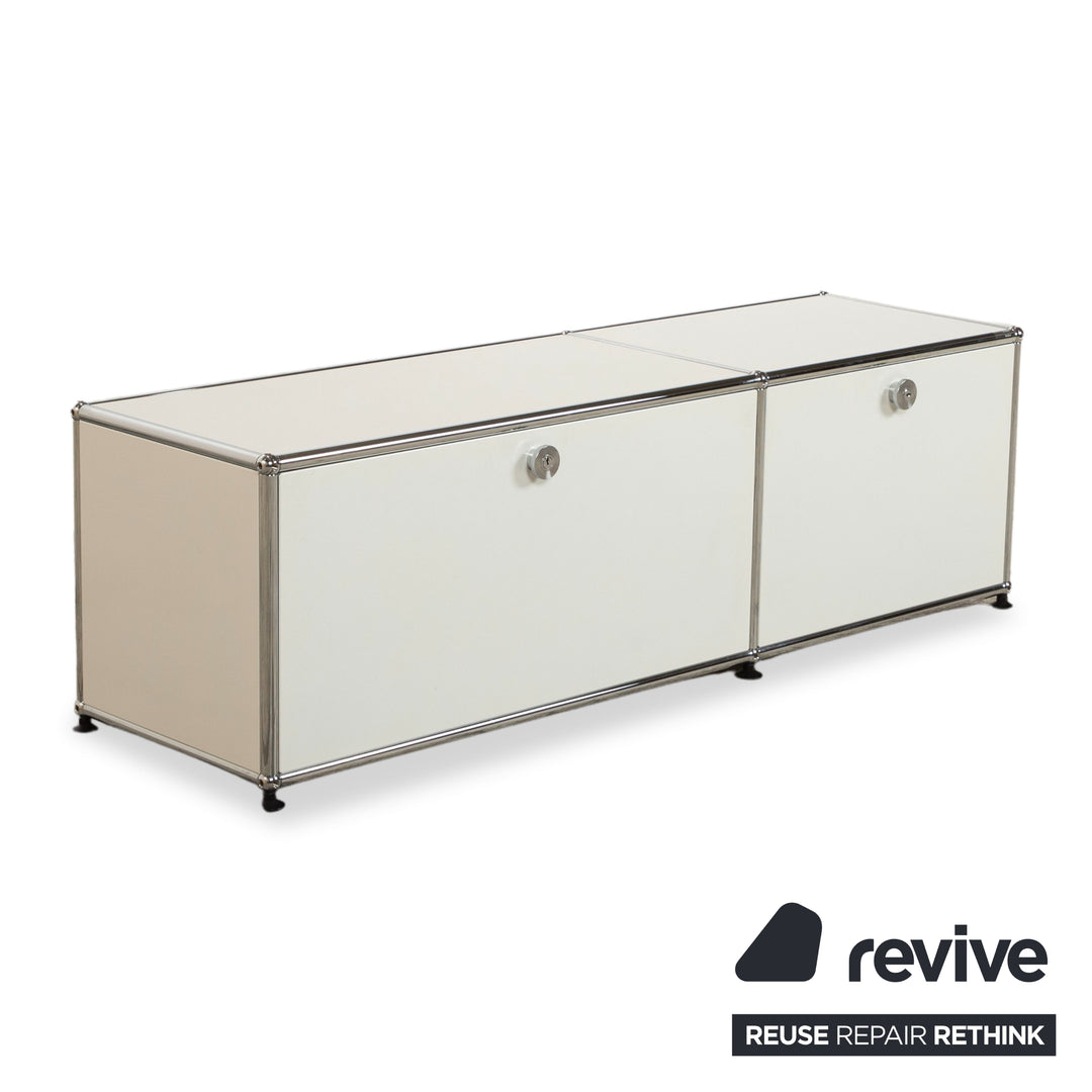 Metalowy sideboard USM Haller, biały
