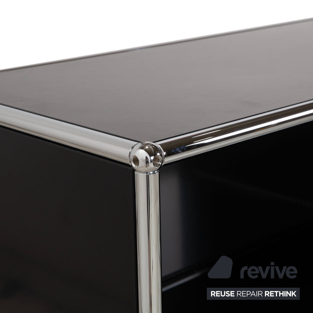 Buffet USM Haller en métal noir anthracite 3 x 2 avec portes à charnières