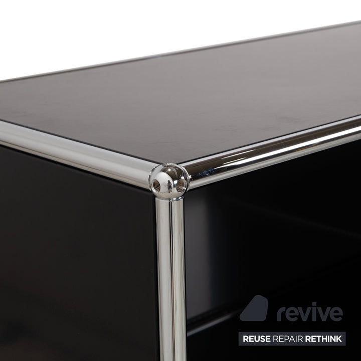 Buffet USM Haller en métal noir anthracite 3 x 2 avec portes à charnières