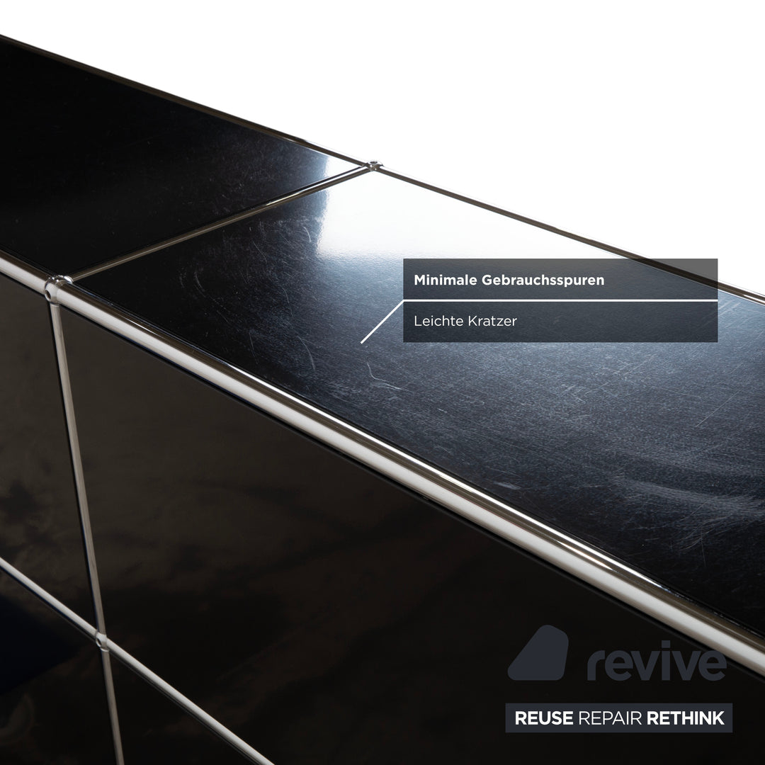Buffet USM Haller en métal noir anthracite 3 x 2 avec portes à charnières