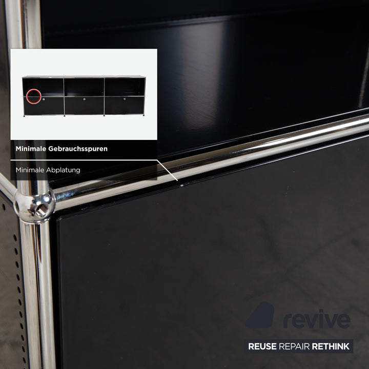 USM Haller Sideboard Metall Schwarz Anthrazit 3 x 2 mit Klapptüren