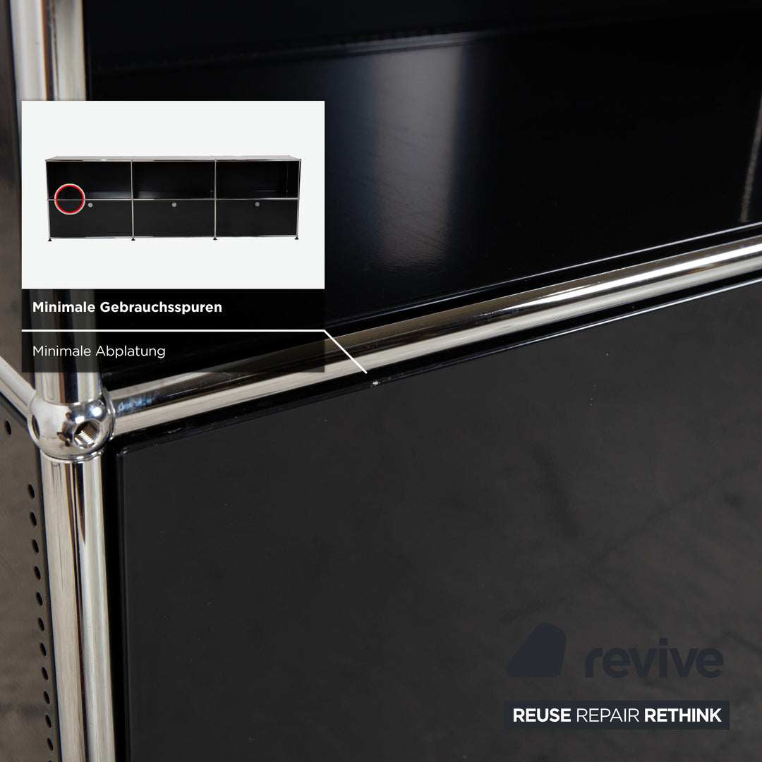 Buffet USM Haller en métal noir anthracite 3 x 2 avec portes à charnières