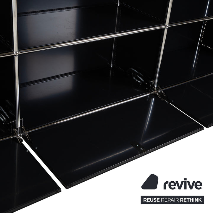 Buffet USM Haller en métal noir anthracite 3 x 2 avec portes à charnières