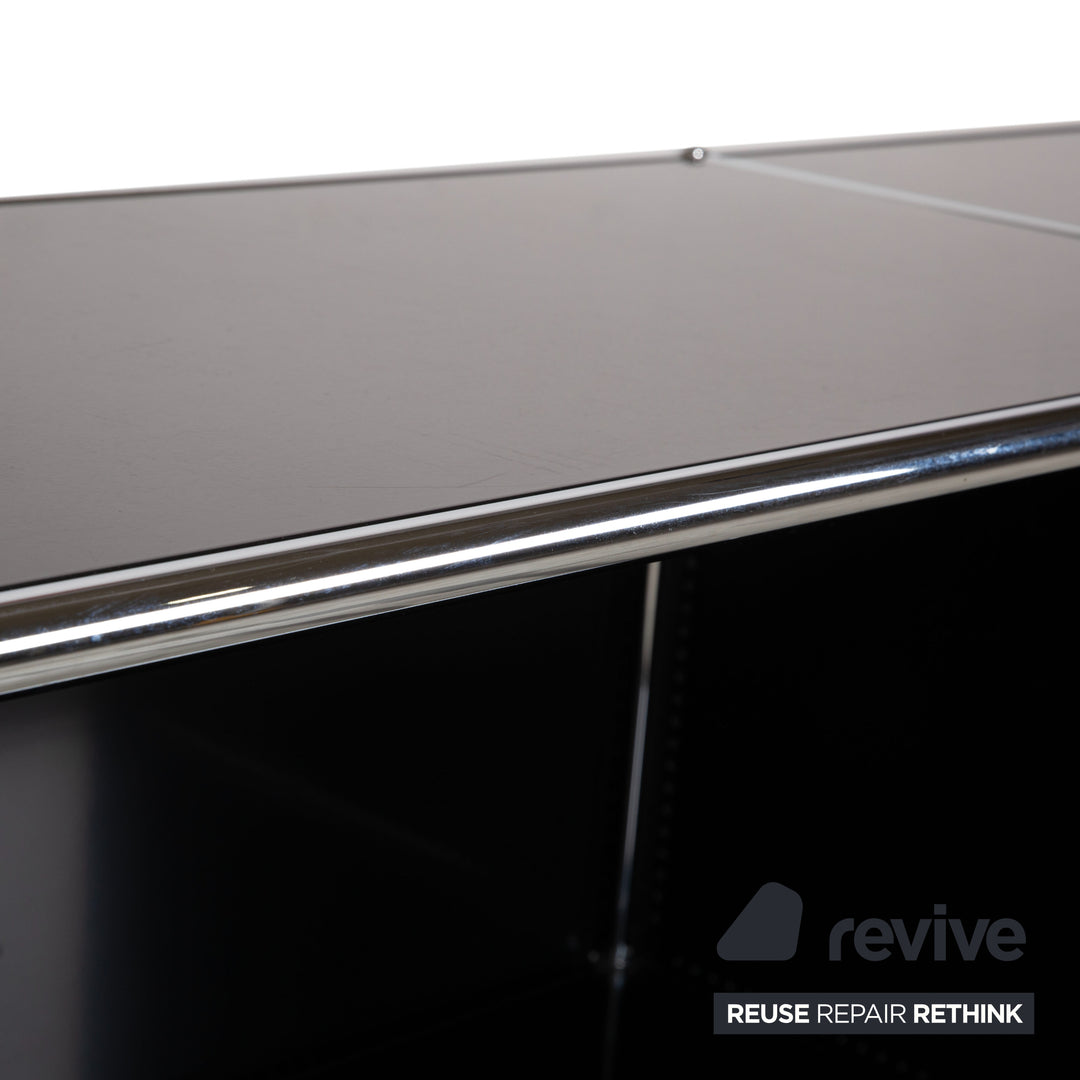 Buffet USM Haller en métal noir anthracite 3 x 2 avec portes à charnières