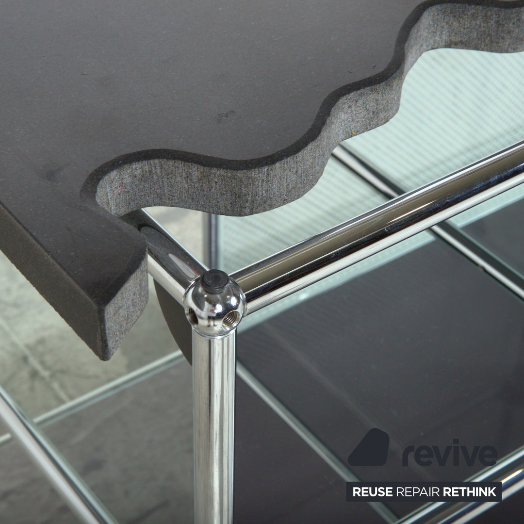 USM Haller Sideboard Schwarz mit selbstgefertigter Granitplatte