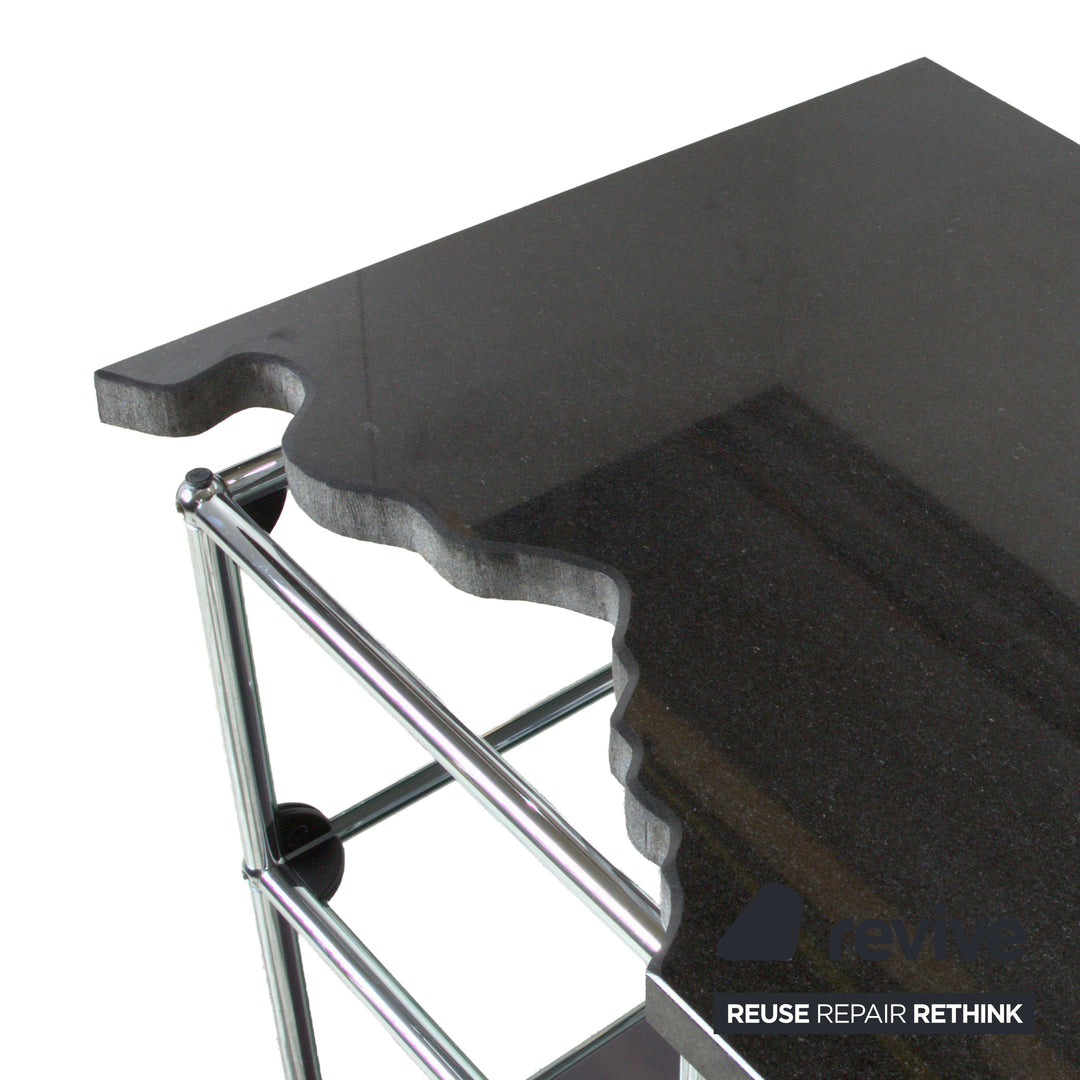 USM Haller Sideboard Schwarz mit selbstgefertigter Granitplatte