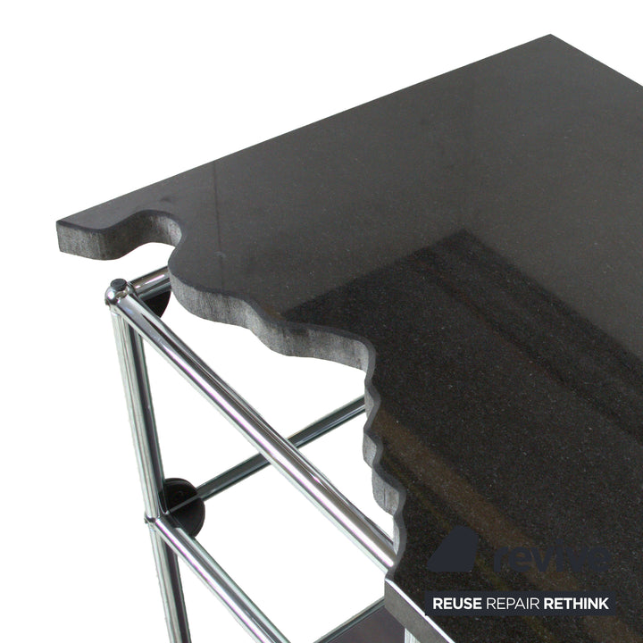 USM Haller Sideboard Schwarz mit selbstgefertigter Granitplatte