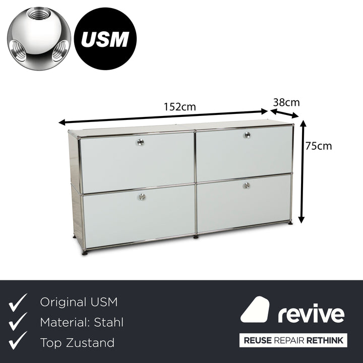 USM Haller Stahl Sideboard Grau Tief