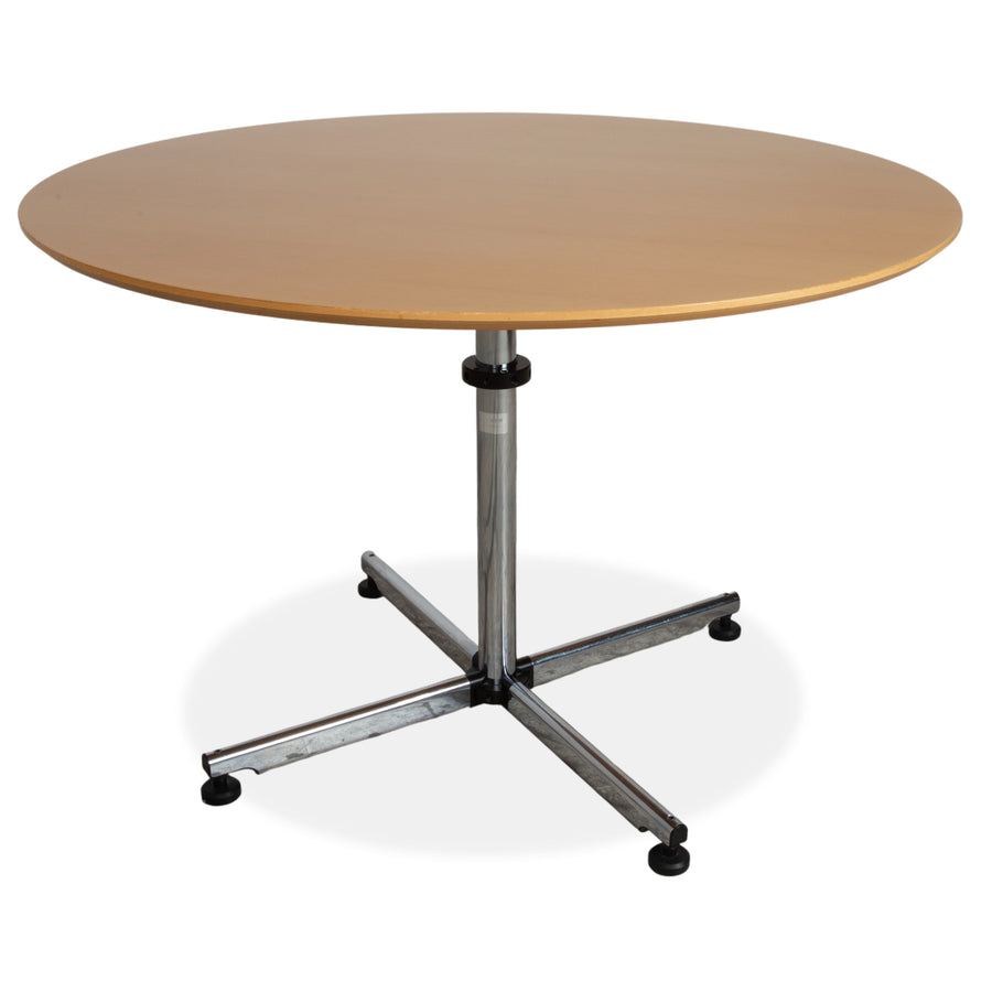 Table de salle à manger en bois USM Kitos, finition chrome marron