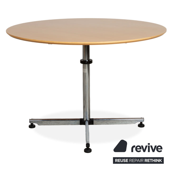 Table de salle à manger en bois USM Kitos, finition chrome marron