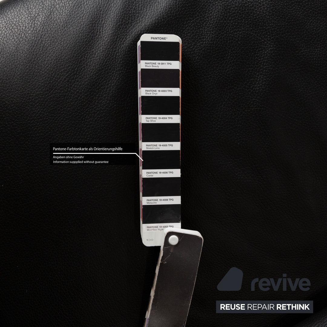 Valentini Ernest New Leder Viersitzer Schwarz Sofa Couch