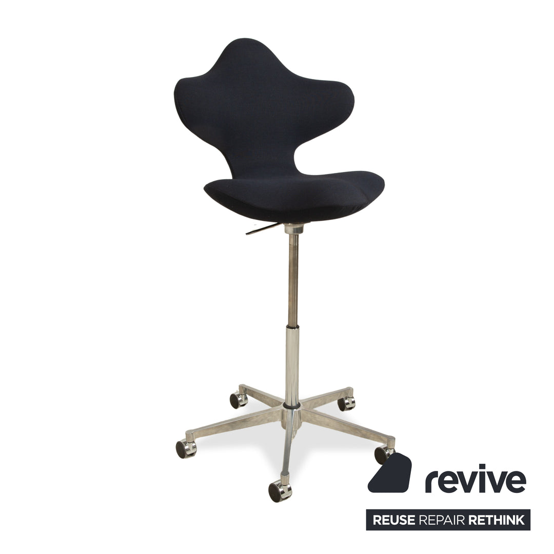 Varier Active Bürostuhl Stoff Stuhl Dunkelblau High Chrom FAME manuelle Funktion