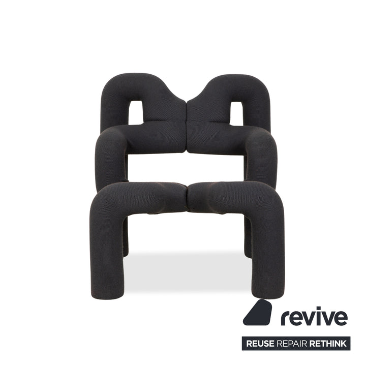 Varier Ekstrem Stoff Sessel Blau Grau KNIT 007 OLD GREY Stuhl by Terje Ekstrøm