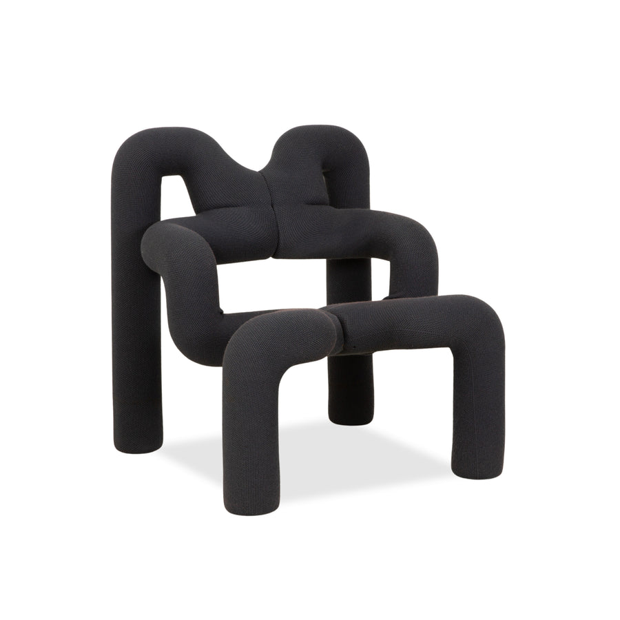 Varier Ekstrem Stoff Sessel Blau Grau KNIT 007 OLD GREY Stuhl by Terje Ekstrøm