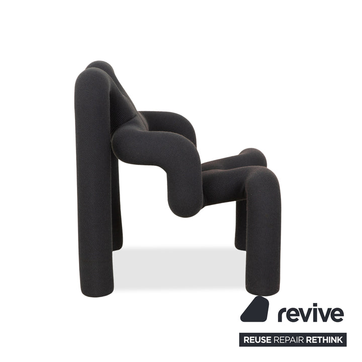 Varier Ekstrem Stoff Sessel Blau Grau KNIT 007 OLD GREY Stuhl by Terje Ekstrøm