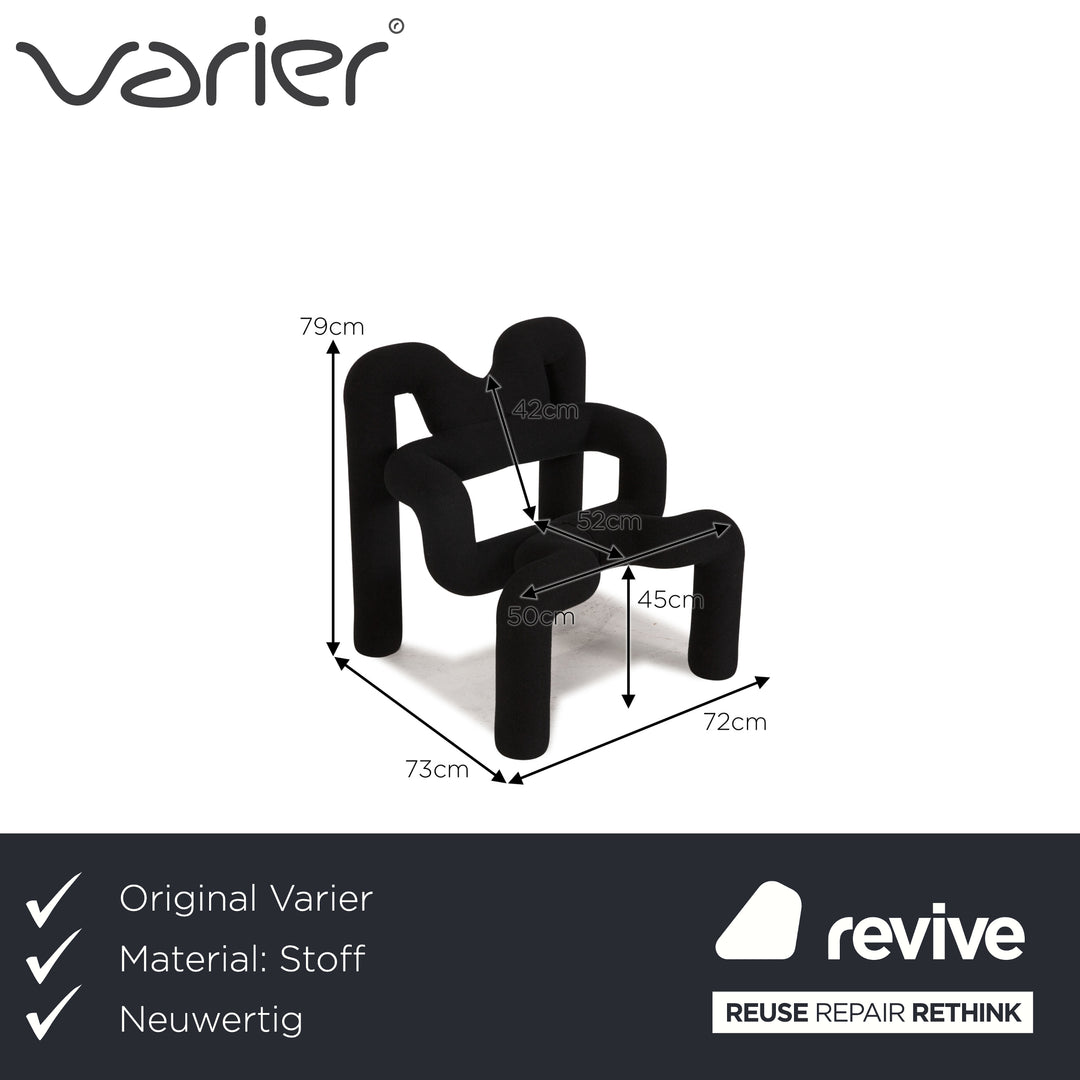 Varier Ekstrem Fabric Armchair Black Chair by Terje Ekstrøm