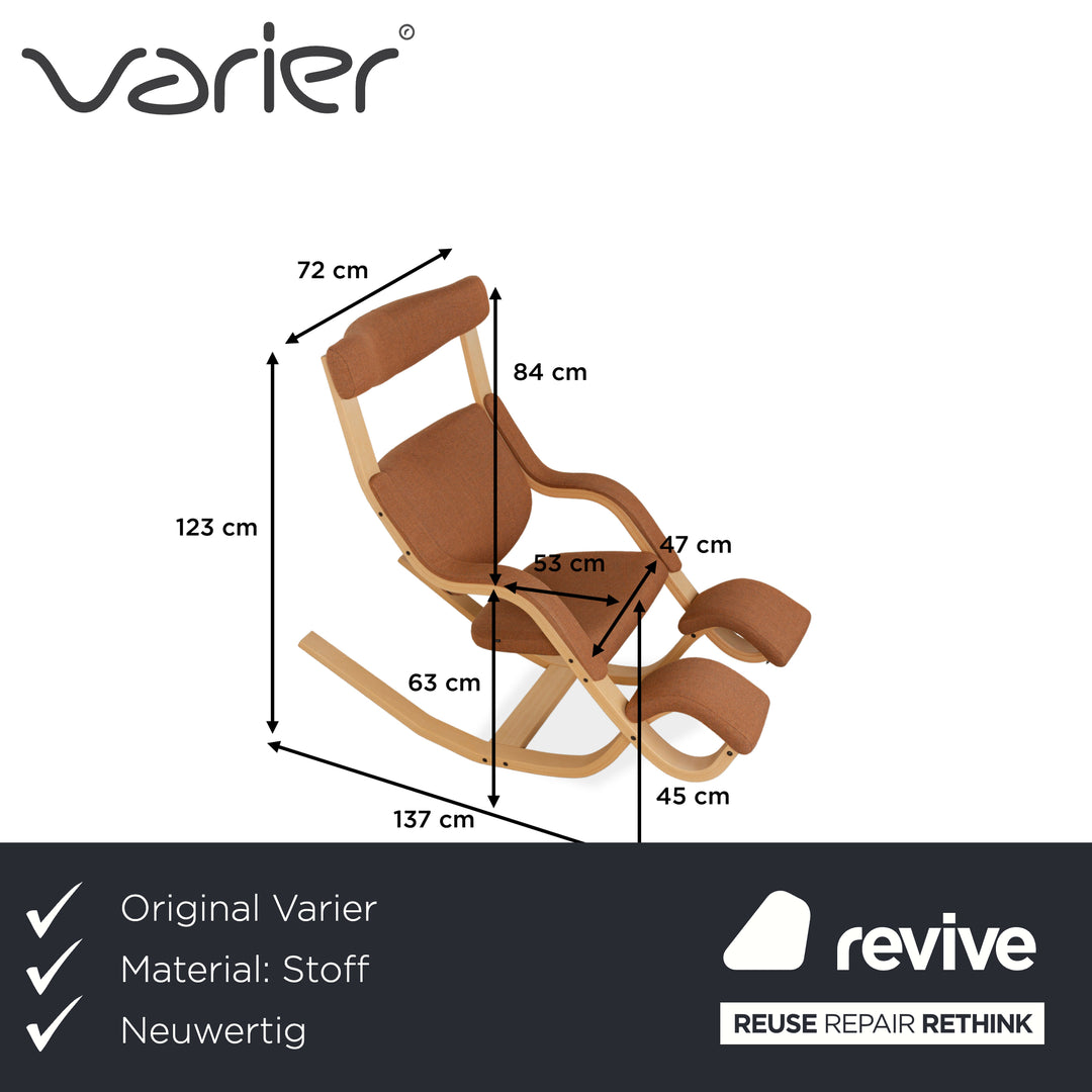 Fauteuil à bascule en tissu Varier Gravity Balans marron