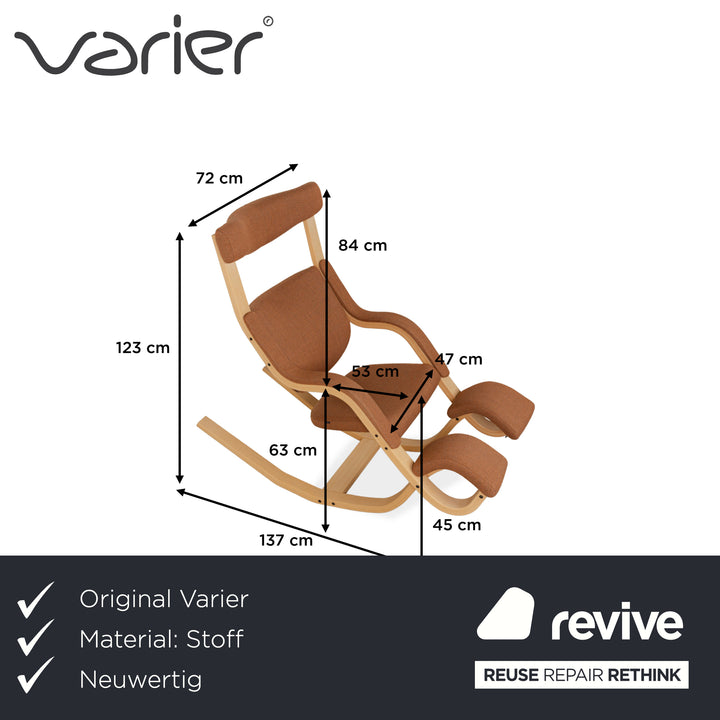 Fauteuil à bascule en tissu Varier Gravity Balans marron