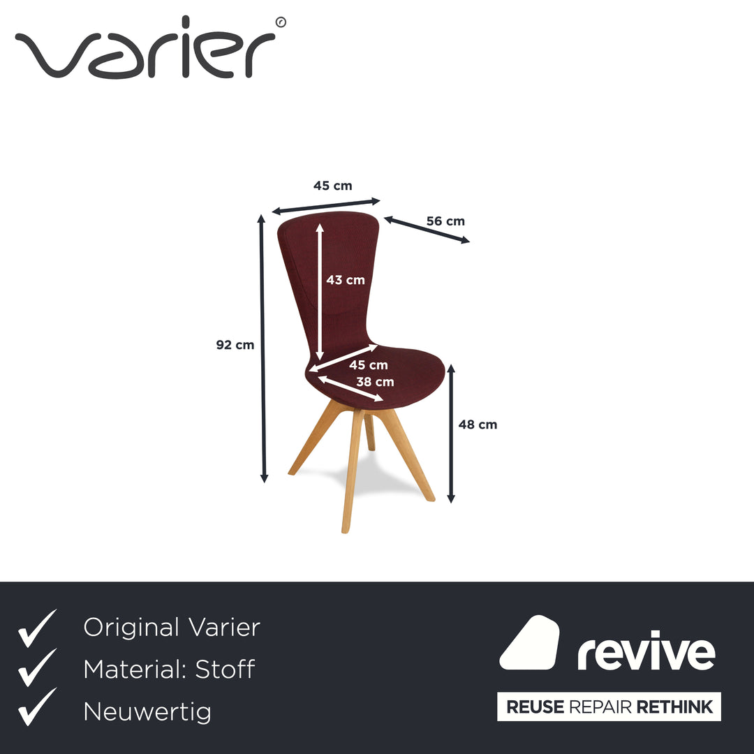 Varier Invite Fabric Chair Purple Oak Natural Brown UMA 661 by Olav Eldøy