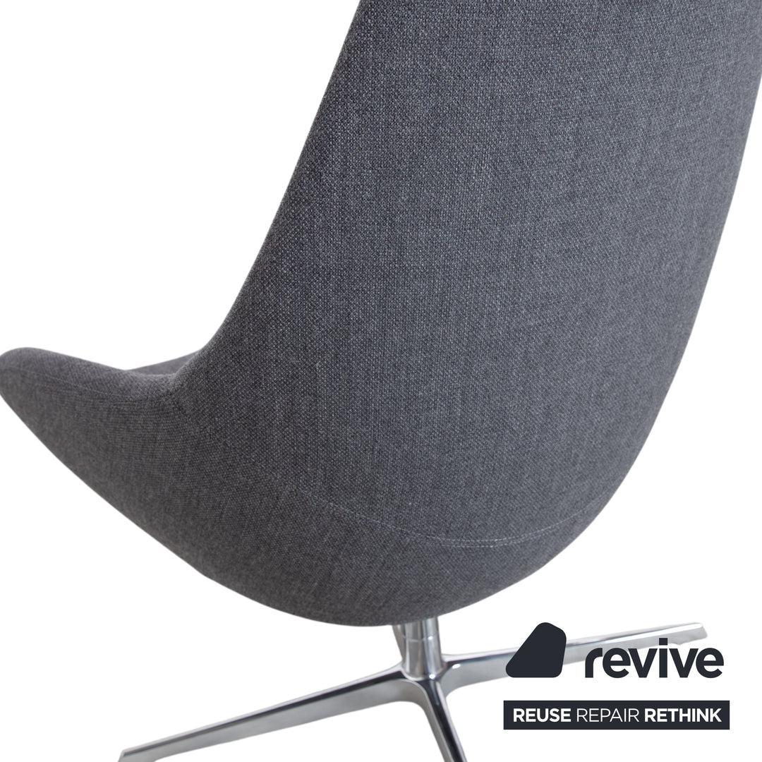 Varier Kokon Stoff Sessel by Thomas Pedersen inkl. Hocker Grau Chrom