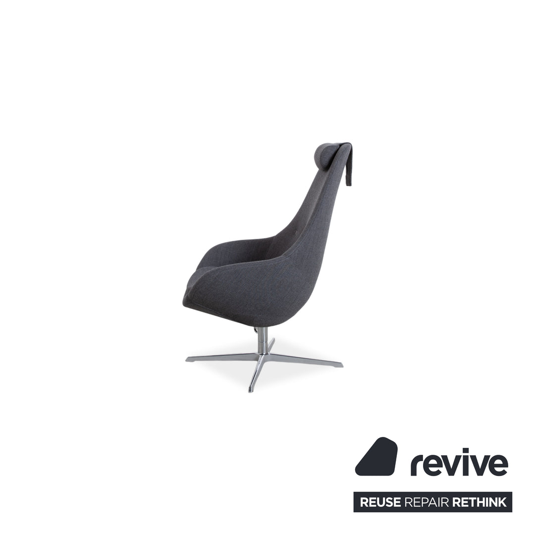 Varier Kokon Stoff Sessel by Thomas Pedersen inkl. Hocker Grau Chrom
