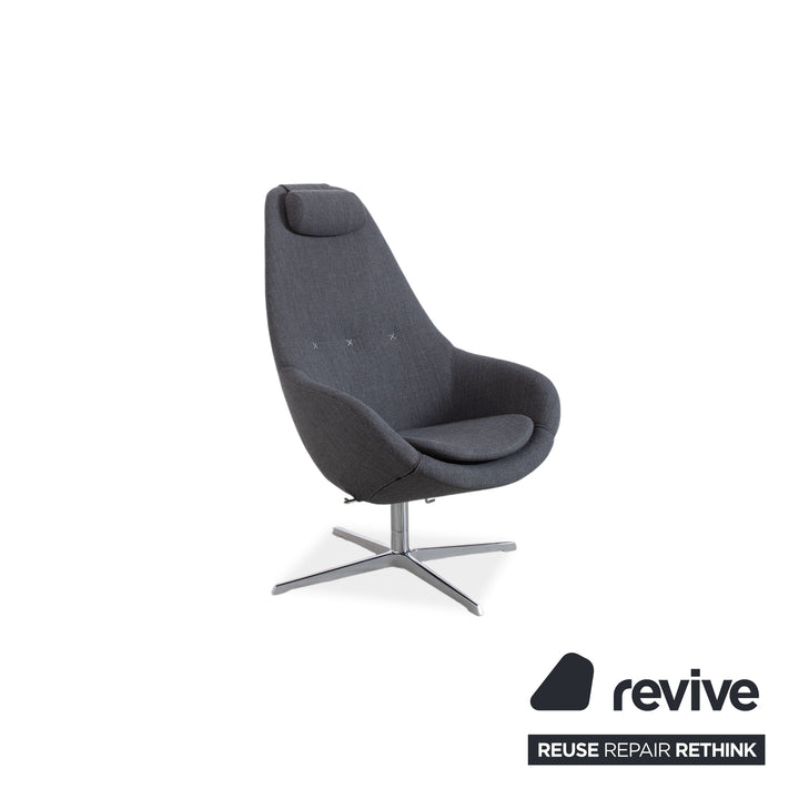 Varier Kokon Stoff Sessel by Thomas Pedersen inkl. Hocker Grau Chrom