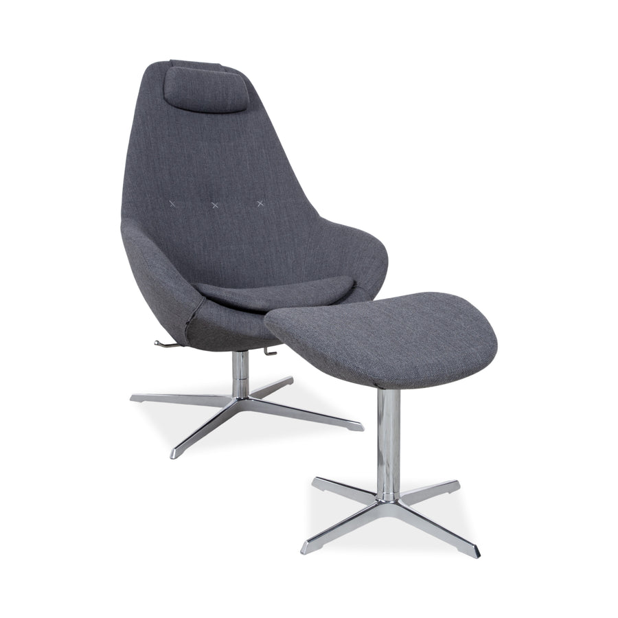 Varier Kokon Stoff Sessel by Thomas Pedersen inkl. Hocker Grau Chrom