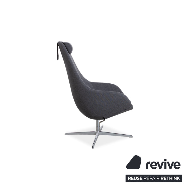 Varier Kokon Fabric Armchair by Thomas Pedersen incl. Ottoman Grey Chrome