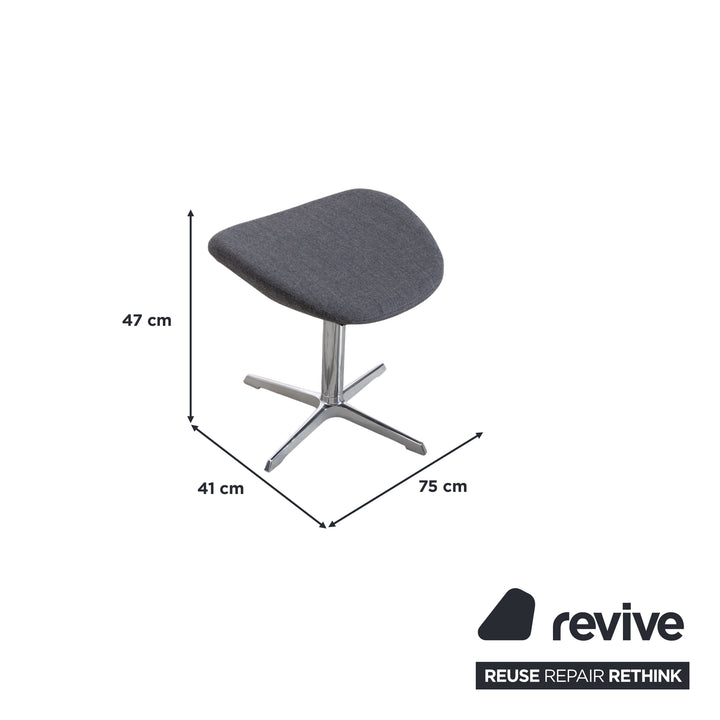 Varier Kokon Stoff Sessel by Thomas Pedersen inkl. Hocker Grau Chrom