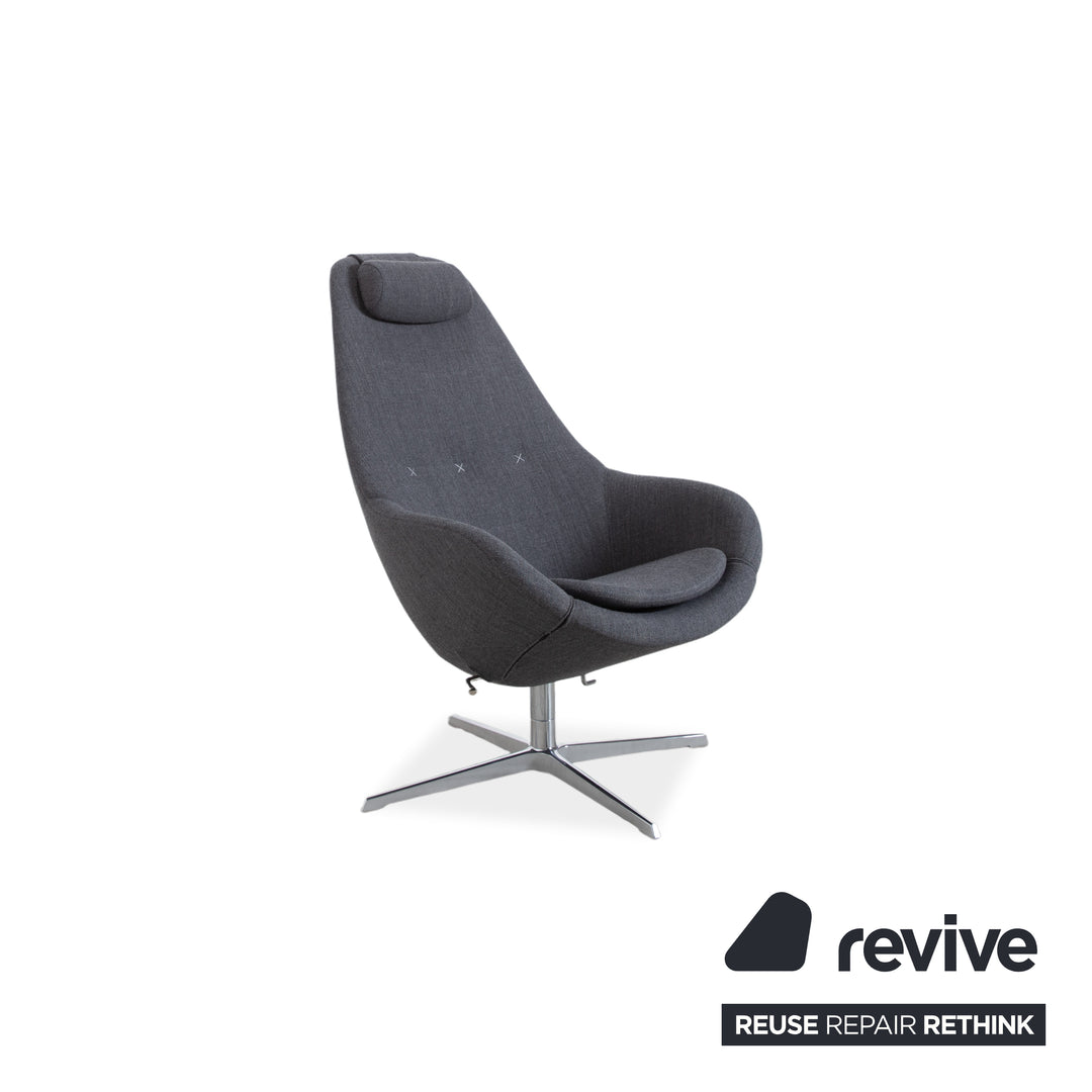 Varier Kokon Stoff Sessel by Thomas Pedersen inkl. Hocker Grau Chrom