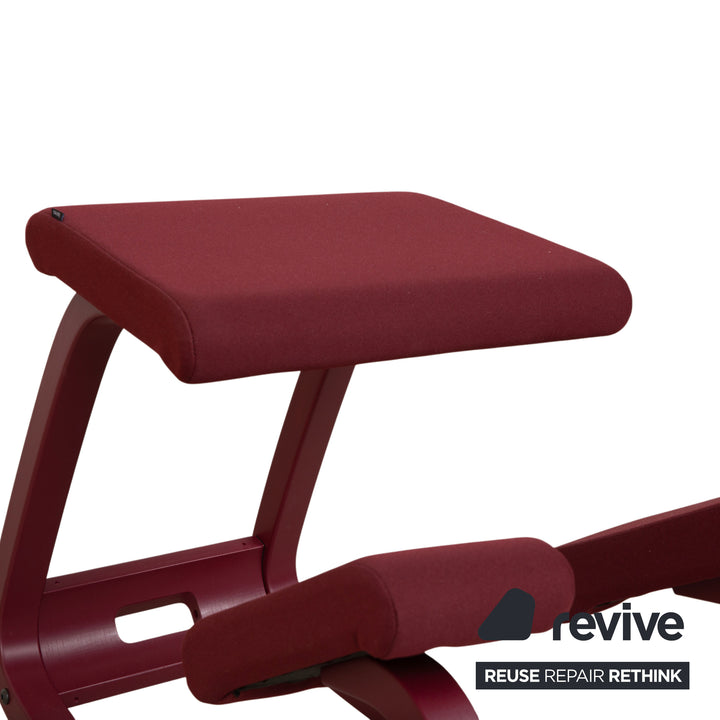 Varier Monochrome Kneeling Chair Wood Stool Fabric Plum Aubergine